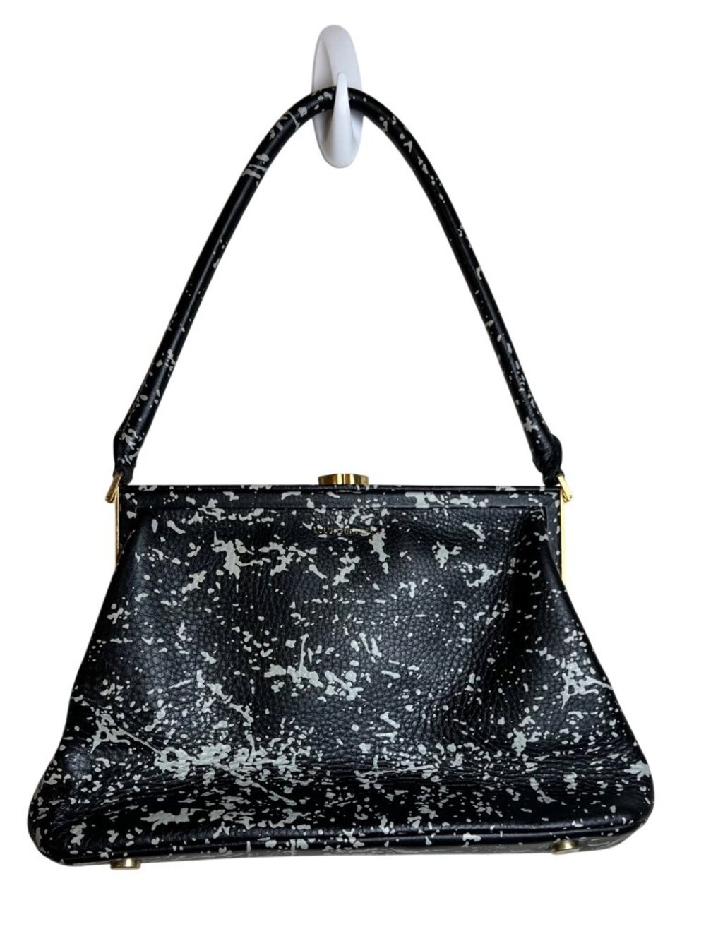 Lulu Guinness Floor Paint Print Leather Satchel